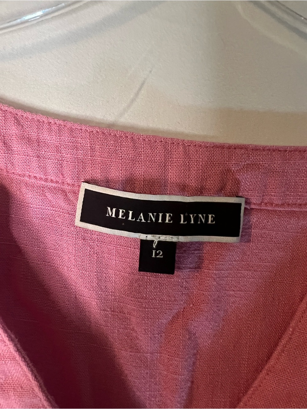 Pink Linen Sequin Pocket Top - Picture 4 of 5